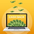 Cash back concept. Money icons for cash back, commerce or transfer payments online service. Vector illustration.